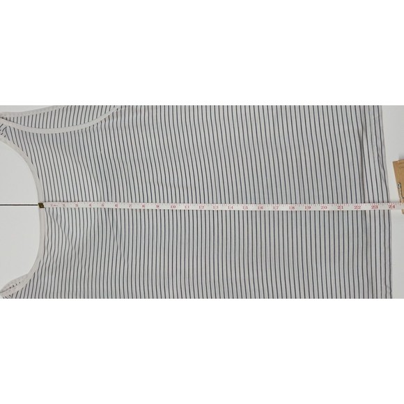 VTG LOVE Gap Shirt Tank Top Size XL Tee Sleeveless Gray Navy Stripe Modal Lounge - Picture 11 of 13